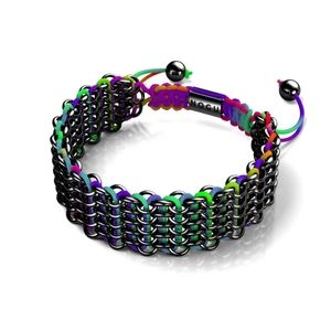 Onyx Black and Rainbow Deluxe Kismet Links Adjustable NOGU Bracelet
